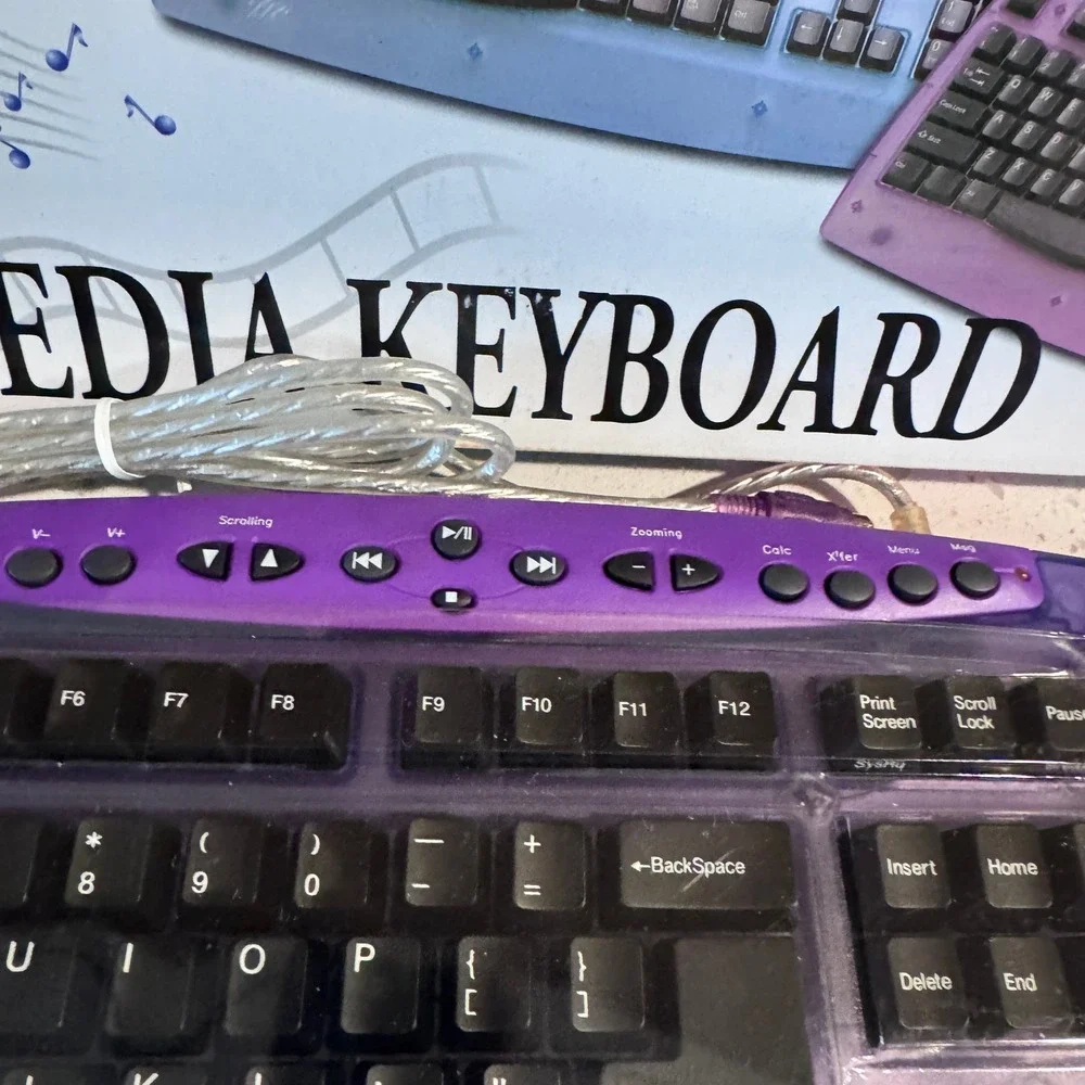 Eagle‎ Touch Rainbow Multimedia Keyboard Purple Translucent Y2K MCK-800 Vintage